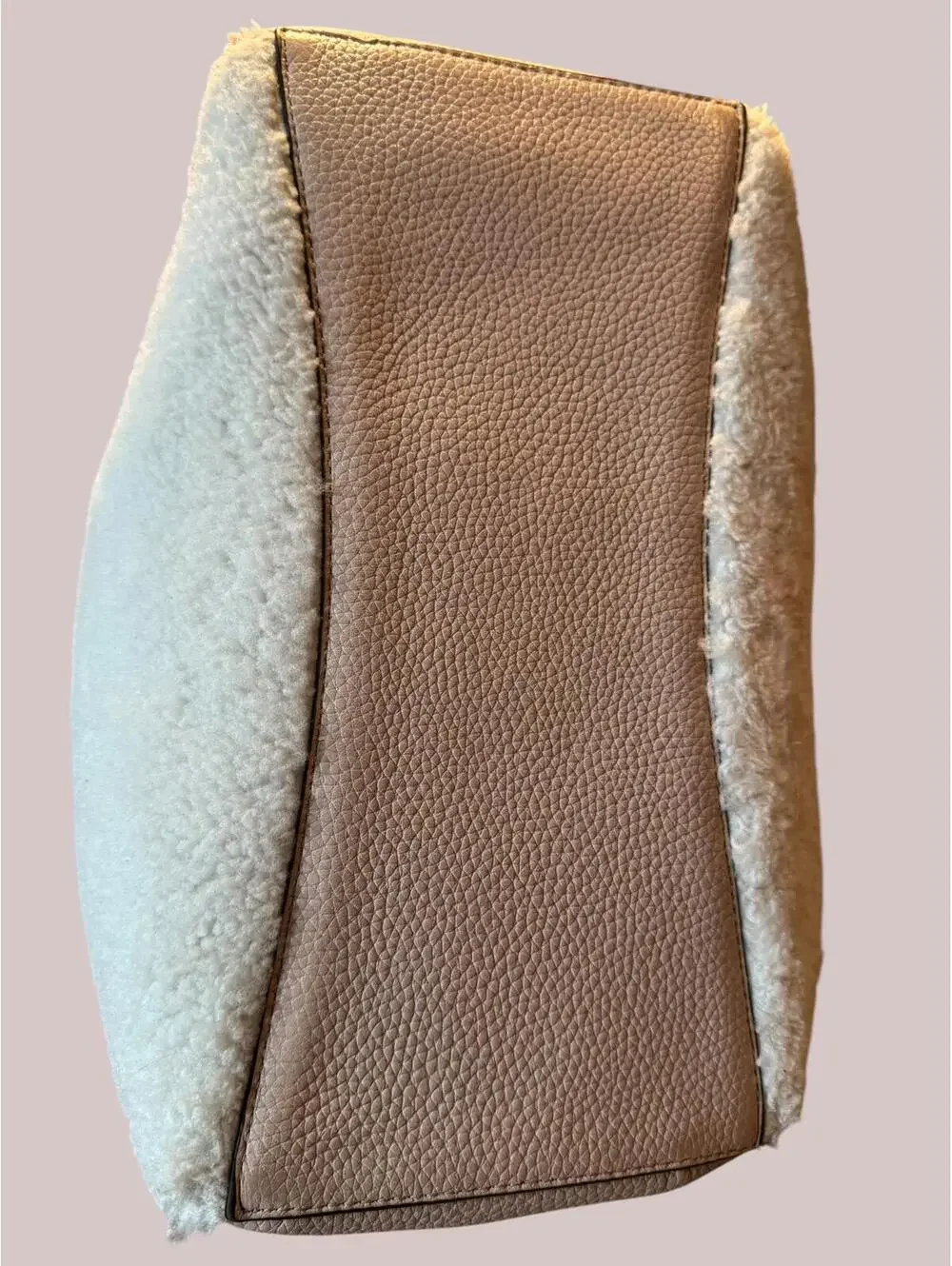 Tory Burch Shearling Tote Bag with Leather Handles